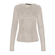 Lys Beige Plissert Topp