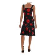 Black Red Polka Sequined Shift Dress