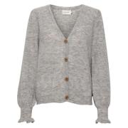 Lys Grå Melert Cream Crblu Cardigan - Lys Grå Melert Cardigan