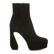 Sorte Dame Pump Booties med Sidelukking