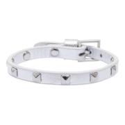 Leather Stud Bracelet Mini Silver Metallic W/Silver