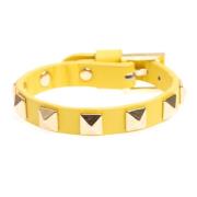 Leather Stud Bracelet Yellow