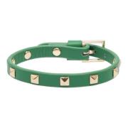 Leather Stud Bracelet Mini Green