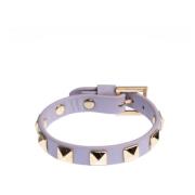 Leather Stud Bracelet Light Lavendel