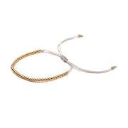 Metal Bead Bracelet Thin Gold Grey