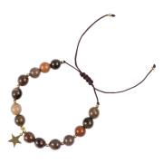 Stone Bead Bracelet 8 MM Soft Brown