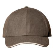 Mørkegrønn Lin Twill Baseball Cap