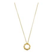 Rope Twist Open Circle Thread Thru Necklace - Pale Gold