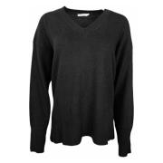 Sort Cashmere V-Hals Pullover Genser