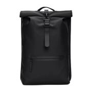 Black Rains 13320 Rolltop Rucksack W3 01 Black Veske