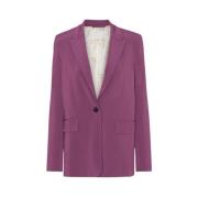 Lilla Remain Birger Christensen Relaxed Blazer Shiny Slinky Jersey Ytt...