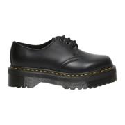 1461 Quad Smooth Leather Platform Sko - Svart Polert Glatt