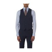 Blå Oscar Jacobson Carlo Waistcoat French Blue Dress