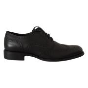 Svarte Skinn Oxford Wingtip Formelle Sko