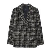 Klassisk Houndstooth Blazer Svart/Sand