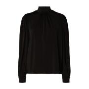 Elegant High Neck Top - Svart