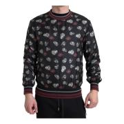 Silke Crewneck Sweater med Ring Print