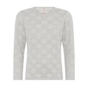 Prikkete O-Neck Pullover Bluse