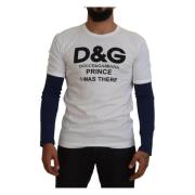 Hvit DG Prince Crew Neck Genser