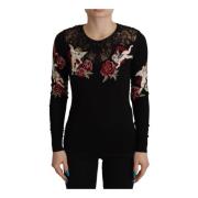 Svart Angel Brodert Cardigan