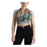 Multifarget Halterneck Crop Top