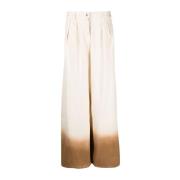 Hvite High-Rise Wide Leg Jeans