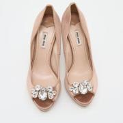 Pre-owned Beige sateng miu miu haeler