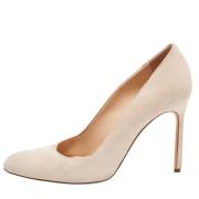 Pre-owned Beige semsket skinn Manolo Blahnik haeler