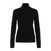 Elegant Svart Turtleneck Genser