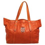 Pre-owned Oransje skinn Armani Tote