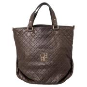 Pre-owned Brunt skinn Carolina Herrera Tote