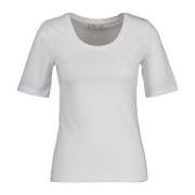 Slim Scoop Neck Top - Hvit