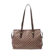 Pre-owned Brunt lerret Louis Vuitton Chelsea