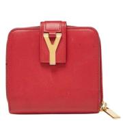 Pre-owned Rodt skinn Yves Saint Laurent lommebok