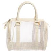 Pre-owned Hvitt lerret Fendi Boston veske