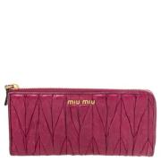 Pre-owned Rosa skinn Miu Miu lommebok