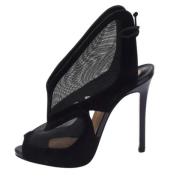 Pre-owned Black Mesh Christian Louboutin stovler