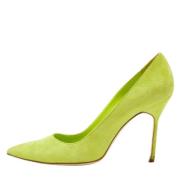 Pre-owned Gronn semsket skinn Manolo Blahnik haeler