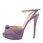 Pre-owned Lilla semsket skinn Christian Louboutin Sandaler