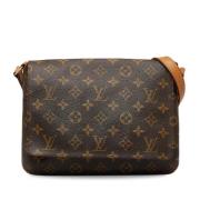 Pre-owned Brunt skinn Louis Vuitton Musette Tango