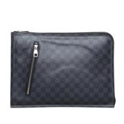 Pre-owned Svart lerret Louis Vuitton Clutch