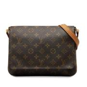 Pre-owned Brunt skinn Louis Vuitton Musette Tango