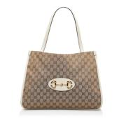 Pre-owned Brunt skinn Gucci Tote