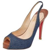 Pre-owned Bla denim Christian Louboutin Sandaler