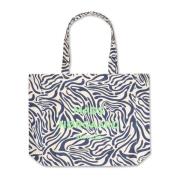 Blå Zebra Print Shopper Bag