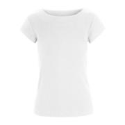 Globe Rib T-Shirt Top i Hvit