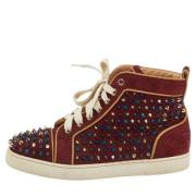 Pre-owned Burgunder semsket skinn Christian Louboutin joggesko