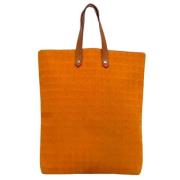 Pre-owned Oransje lerret Hermes Tote