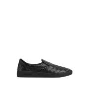 Sorte Skinn Slip-On Sneakers