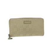 Pre-owned Beige Canvas Gucci lommebok